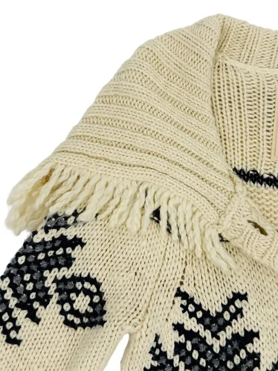 RARE Hollister Fringe Hem Cream Cardigan | Boho Indie Sleaze Coastal Cowgirl Y2K - Picture 3 of 16